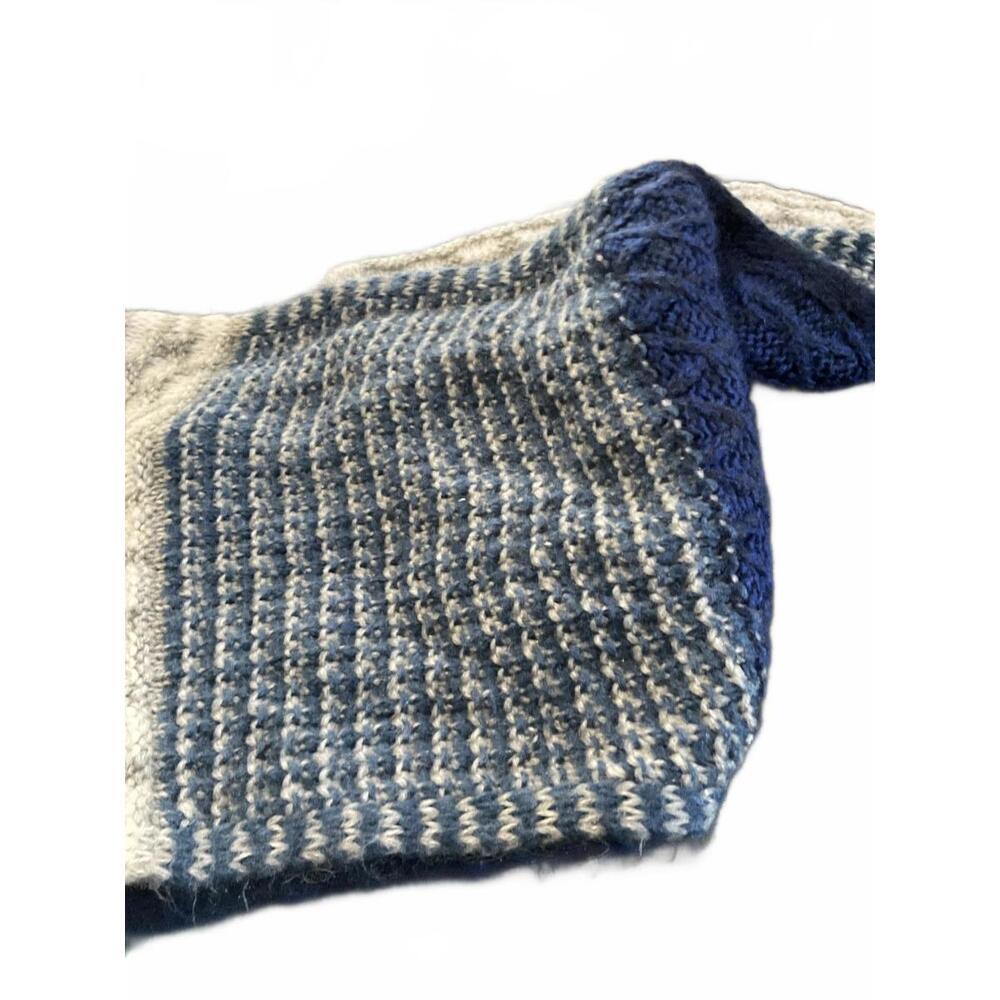 Modena Blue And Gray Knitted Patchwork Infinity S… - image 3